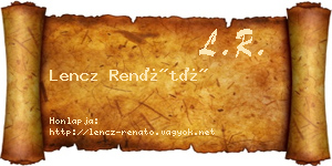 Lencz Renátó névjegykártya